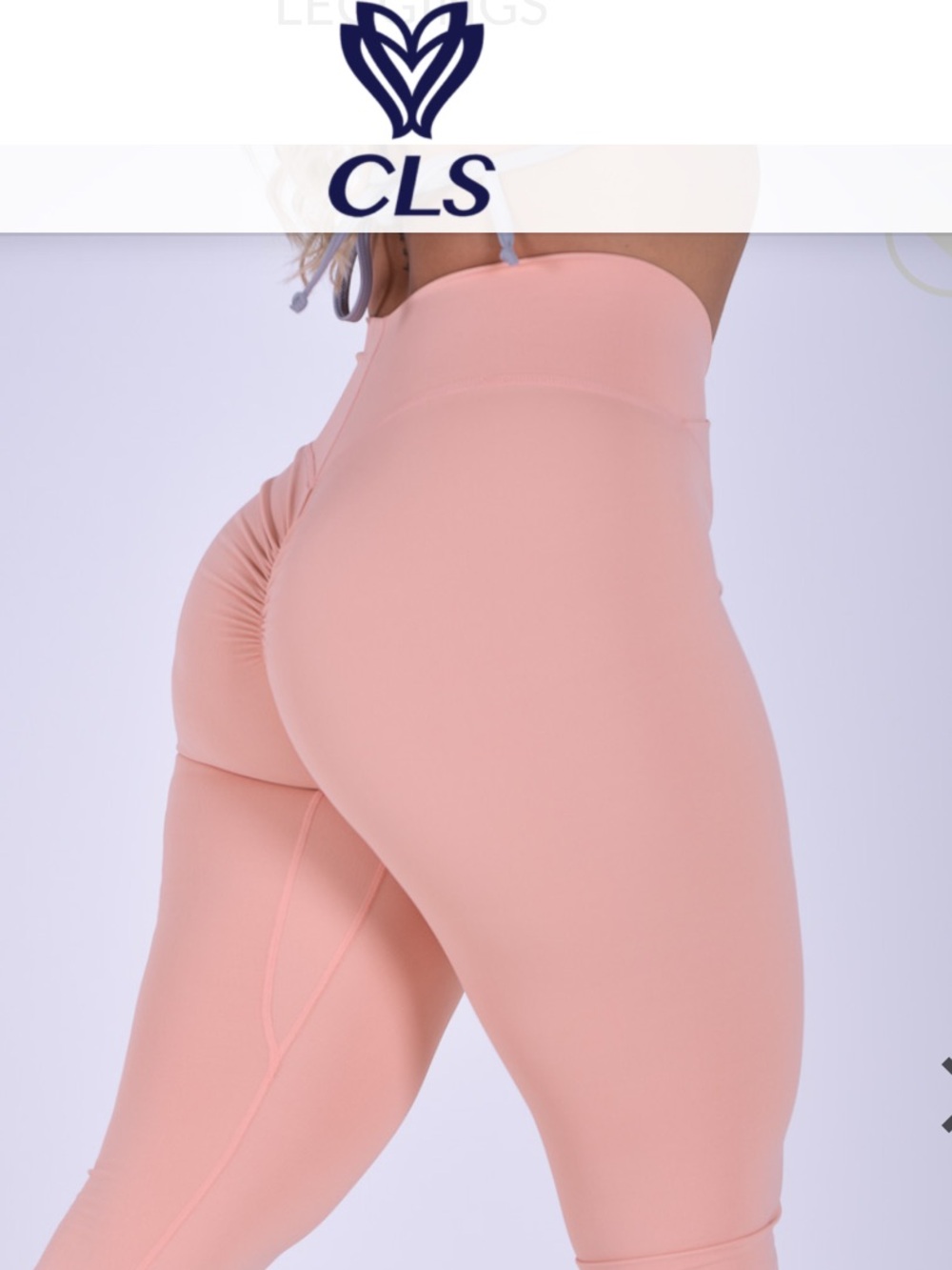 CLS High-Waist Scrunch Leggings in Blush Pink